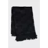 Semi-sheer scarf with fringe