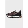 Textile sneakers in animal print