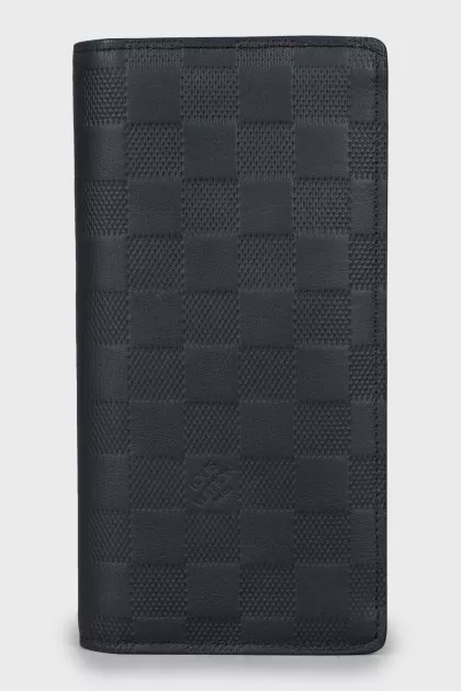 Men's wallet with branded embossed leather