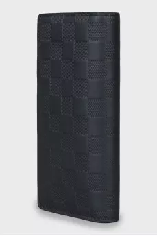 Men's wallet with branded embossed leather