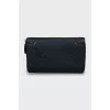 Quilted leather wallet with brand logo