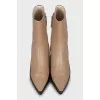 Leather ankle boots with accent sole