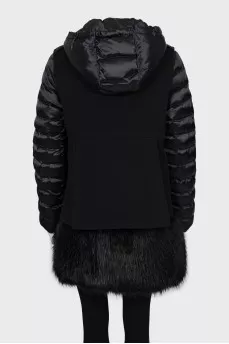 Quilted down jacket with vest