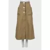 A-line midi skirt with buttons