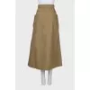 A-line midi skirt with buttons