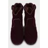 Velour ankle boots with braiding