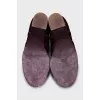 Velour ankle boots with braiding