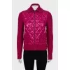 Pink jacket with quilted inserts