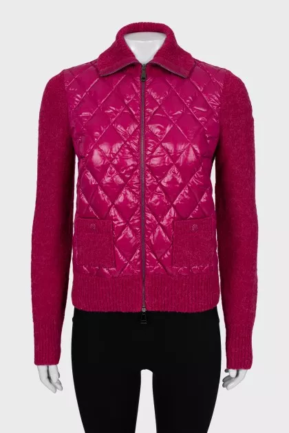 Pink jacket with quilted inserts