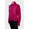 Pink jacket with quilted inserts