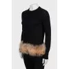 Cardigan decorated with fur