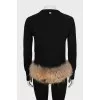 Cardigan decorated with fur