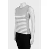 Gray T-shirt with striped print