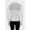 Gray T-shirt with striped print
