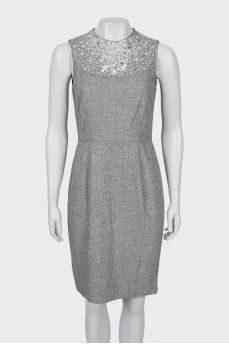 Fitted dress with sequins and rhinestones