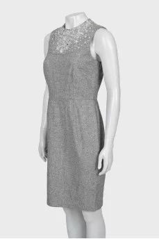 Fitted dress with sequins and rhinestones