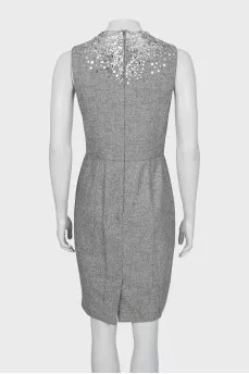 Fitted dress with sequins and rhinestones