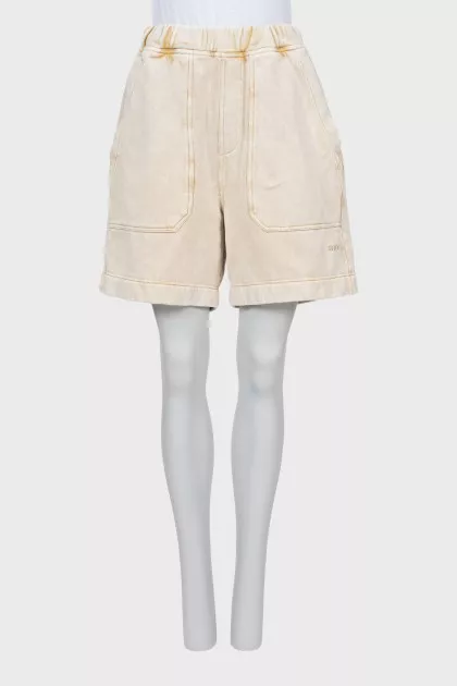 Shorts with elastic waistband and embroidered logo