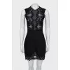 Fitted mini dress with lace