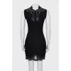 Fitted mini dress with lace