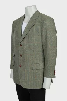 Men's Blazer in Checkered Print