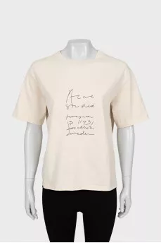 Loose T-shirt with embroidered print