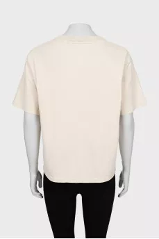 Loose T-shirt with embroidered print