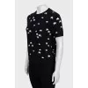 Short sleeve printed sweater