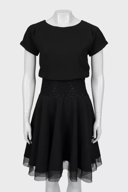 Black dress with accent belt