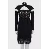 Wool dress with detachable sleeves