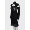 Wool dress with detachable sleeves
