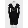 Wool dress with detachable sleeves