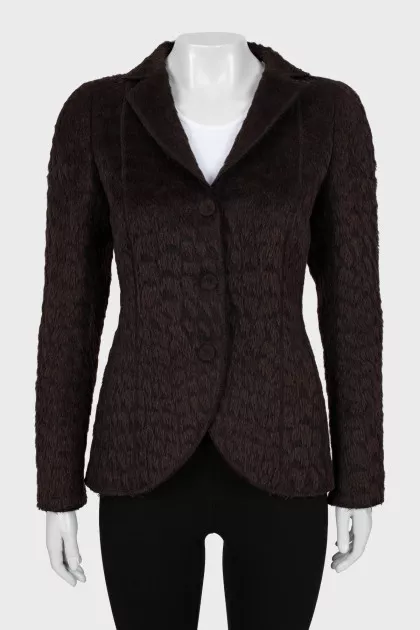 Long pile wool jacket