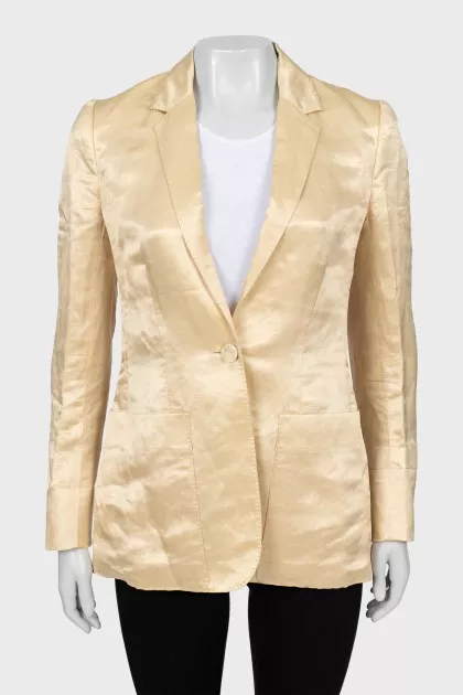 Yellow button down jacket
