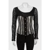Knitted fitted blouse