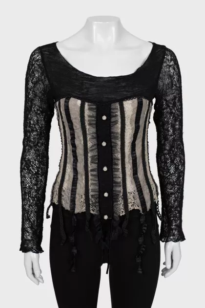 Knitted fitted blouse