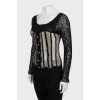 Knitted fitted blouse