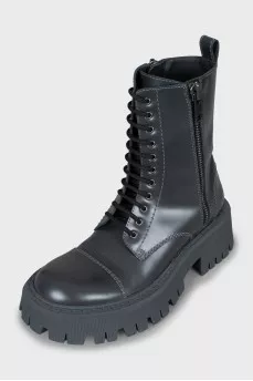 Gray boots with a massive sole