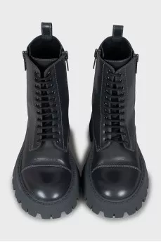 Gray boots with a massive sole
