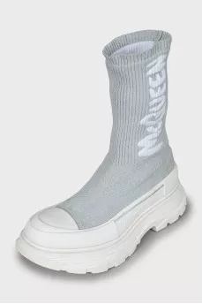 Textile sneakers with lurex
