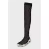 Textile boots with a massive sole