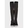 Textile boots with a massive sole