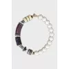 Combined necklace with gold fittings