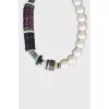 Combined necklace with gold fittings