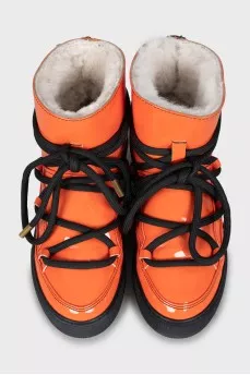 Patent leather ugg boots with laces