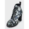 Star Trail printed leather ankle boots