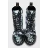 Star Trail printed leather ankle boots