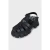 Men's sandals with a massive sole
