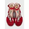 Suede low heel sandals