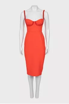 Bodycon dress decorated with chain